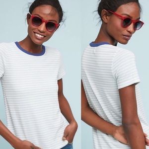 Anthropologie Striped Ringer Tee